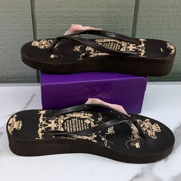 Juicy Couture Y2K "Smells Like Couture" Fairytale Platform Sandals. Size 10 - Picture 3 of 8